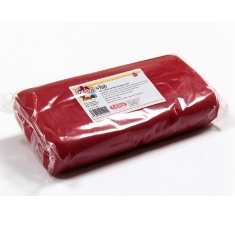 Pasta de azucar roja (caja 6 pqtes 1 k.) kelmy