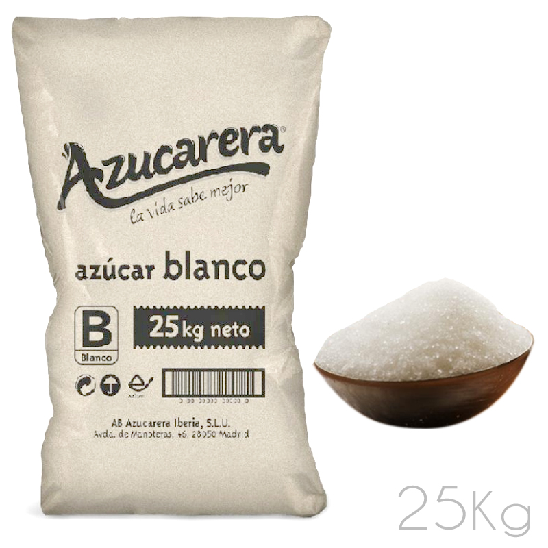 Azucar blanco "fina" azucarera (saco 25 kg-papel)