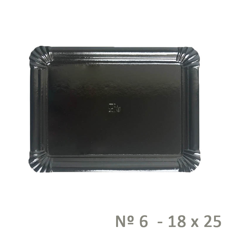 Bandeja negra carton nº 6 18x25 - pq.100-c.800 u