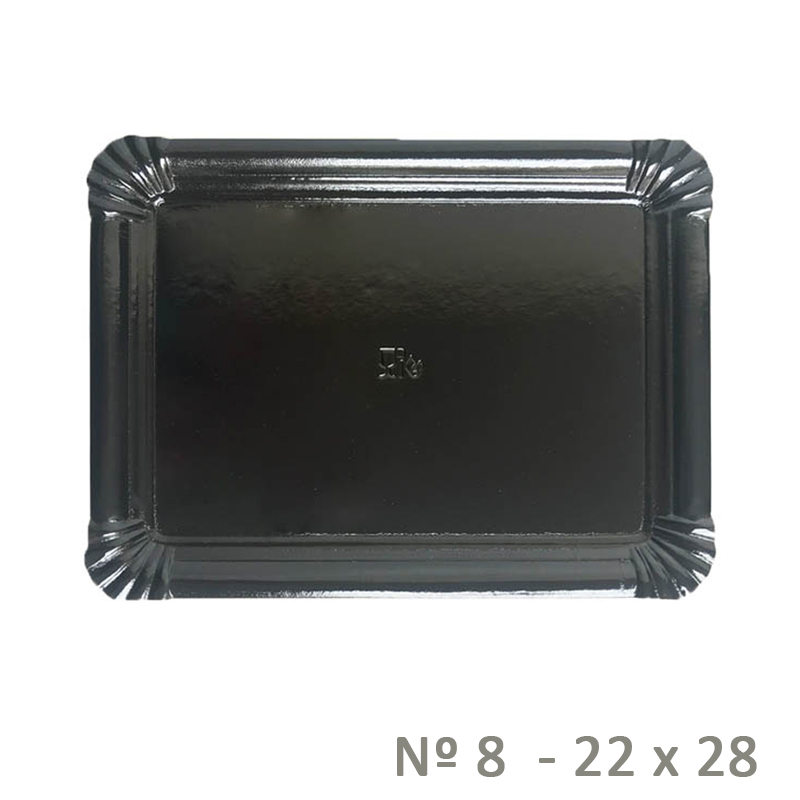Bandeja negra carton nº 8 22x28 - pq.100-c.400 u