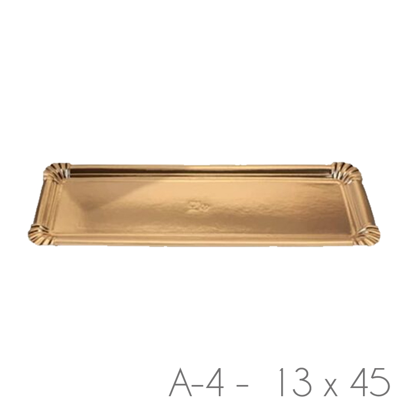 Bandeja carton oro a-4 (13x45)-pq.100-c.500 u.