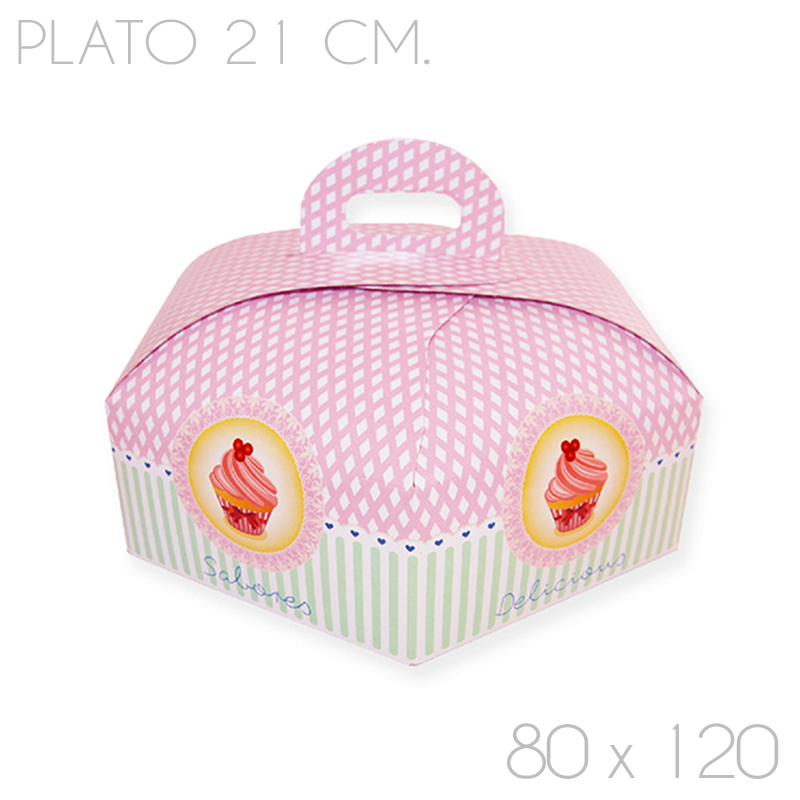 Caja pleg. hexag. plato 20 (caja 60 und.)