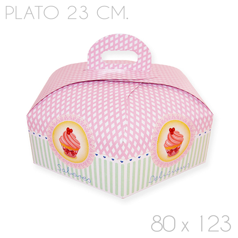 Caja pleg. hexag. plato 23 (caja 50 und.)