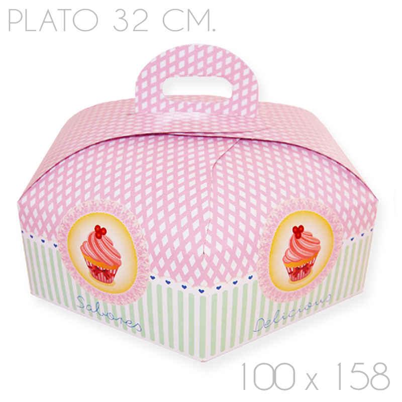 Caja pleg. hexag. plato 32 (caja 50 und.)
