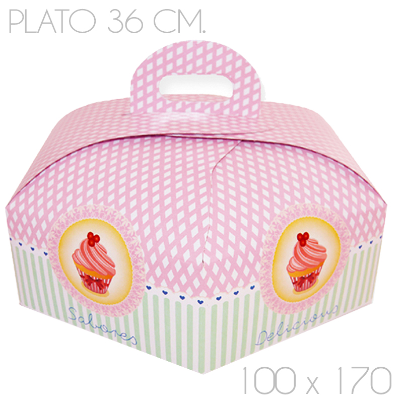 Caja pleg. hexag. plato 36 (caja 50 und.)