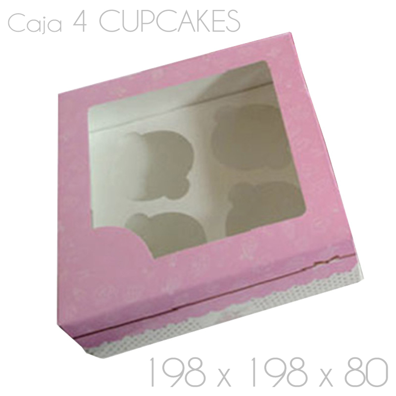 Caja cupcakes 198x198x80 -c-100 un.- 4 unidades