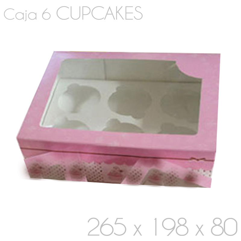 Caja cupcakes 265x198x80 -c-100 un.- 6 unidades