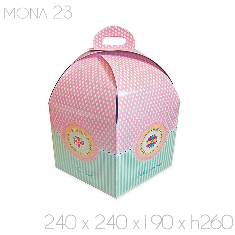 Caja pleg. hexag."monas" 24 alt.:19 cm. (caja 50 und.)