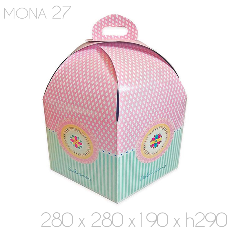 Caja pleg. hexag."monas" 28 alt.:19 cm. (caja 50 und.)