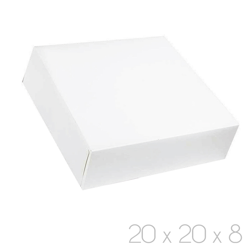 Caja 20x8 cuadrada blanca (pqte 50 und).