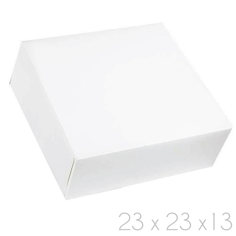 Caja 23x13 cuadrada blanca (pqte 25 und).