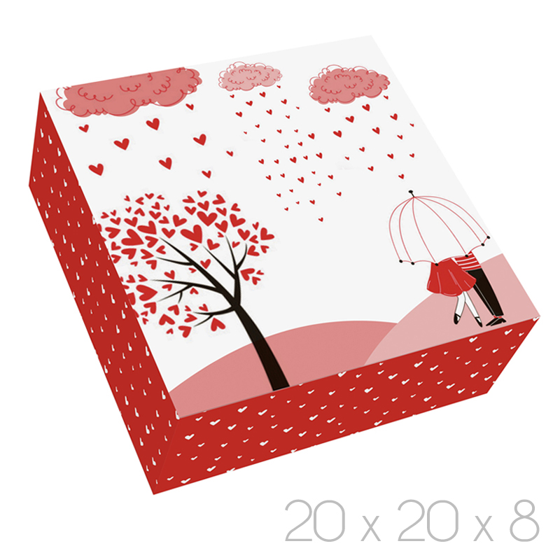 Cajas "amore" s/ventana 20x20x8 (pq. 50 unid)