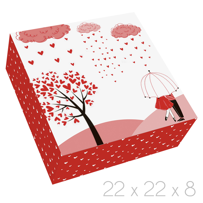Cajas "amore" s/ventana 22x22x8 (pq. 50 unid)