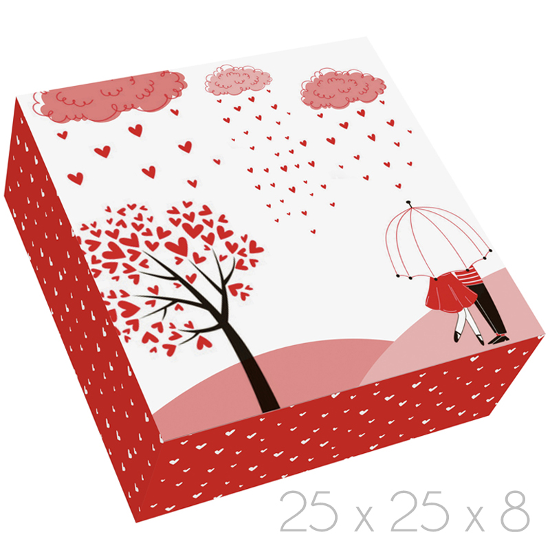 Cajas "amore" s/ventana 25x25x8 (pq. 50 unid)