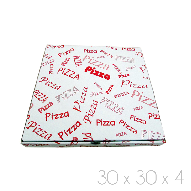 Caja pizza genérica 30x30x3.5 m-h3.5 (pqte. 100 und.flejado)