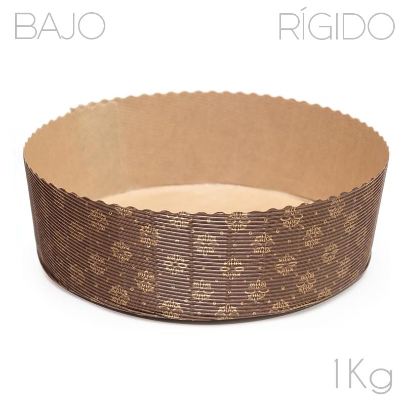 Molde papel horno panettone bajo rigido 1000g.-210x70-c.240 u. pq 60 u.
