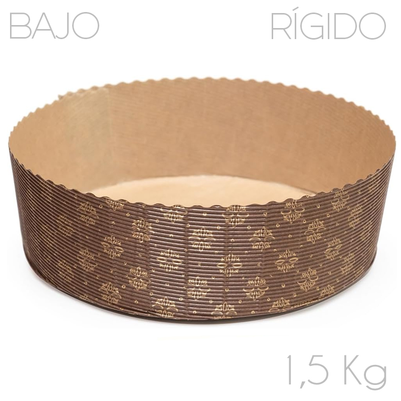 Molde papel horno panettone bajo rigido-1500g.- 240x80-c.280 u. granel