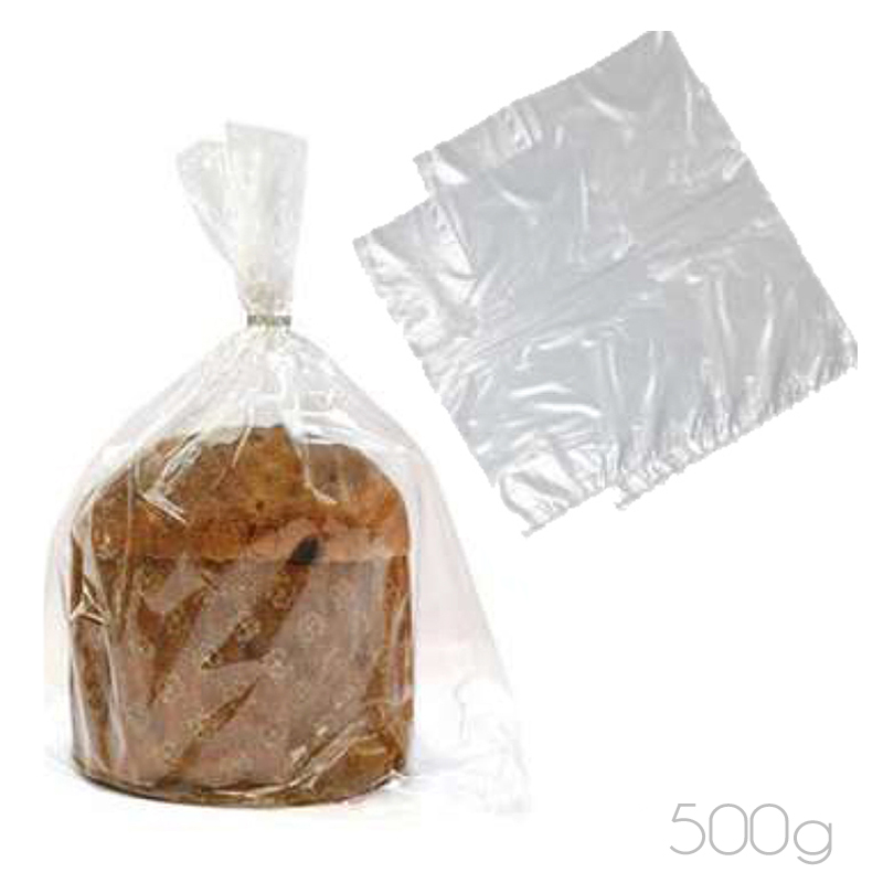 Bolsa para panettone polipro 500 gr. pq.100 u. (c.20 p.) 25x35