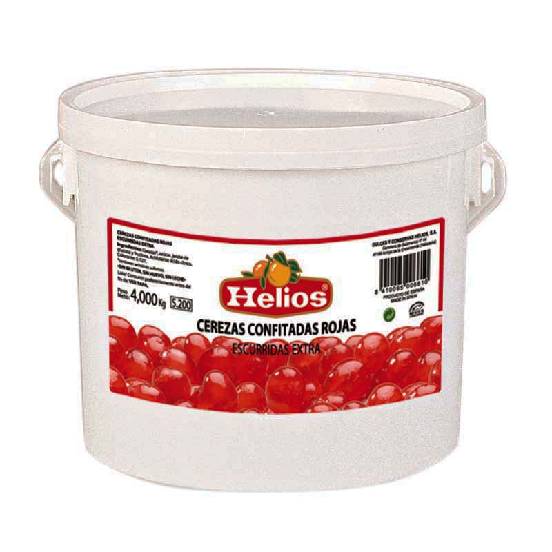 Cereza escurrida entera roja helios (cubo 4 kg.)