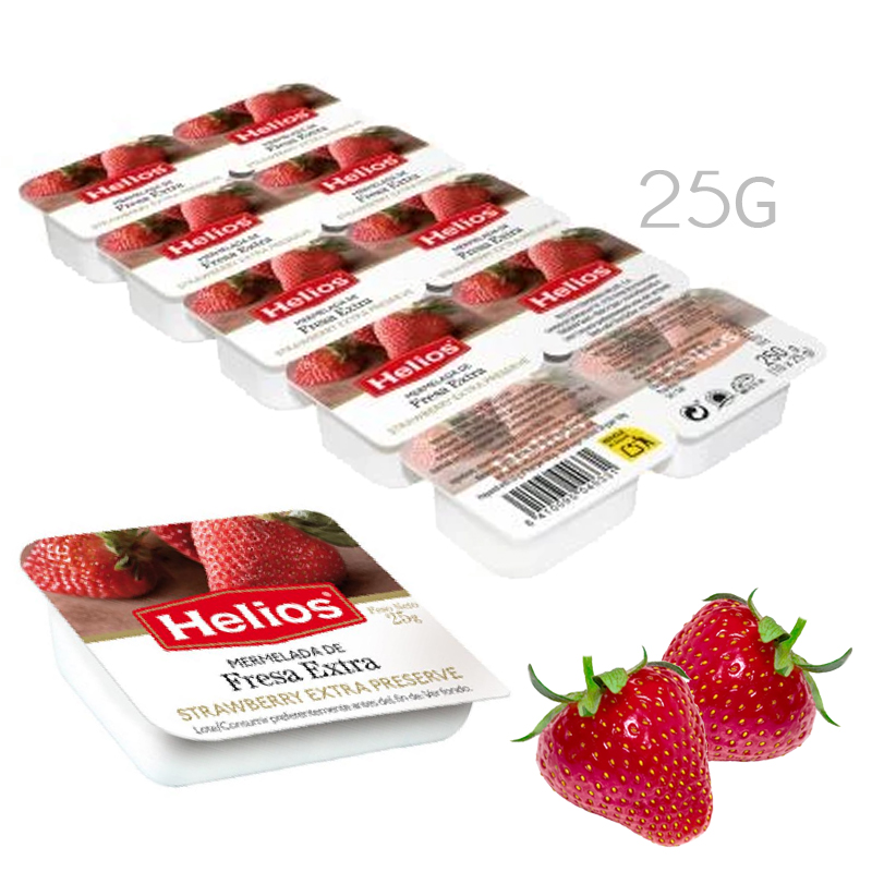 Fresa porciones mermelada helios 25 g.(caja 80 und.)