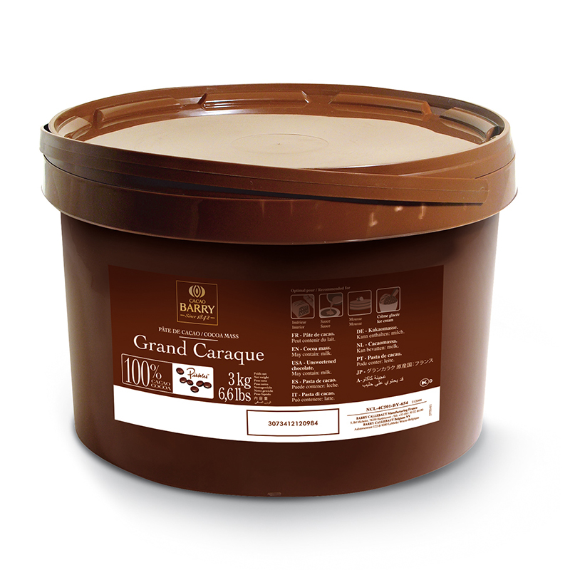 Cb grandd caraque- pasta cacao (cubo 3 kg.)