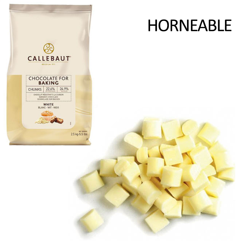 Decoracion chunks blancos "l" choco 23.5% .(4 bolsa 2.5 kg.)