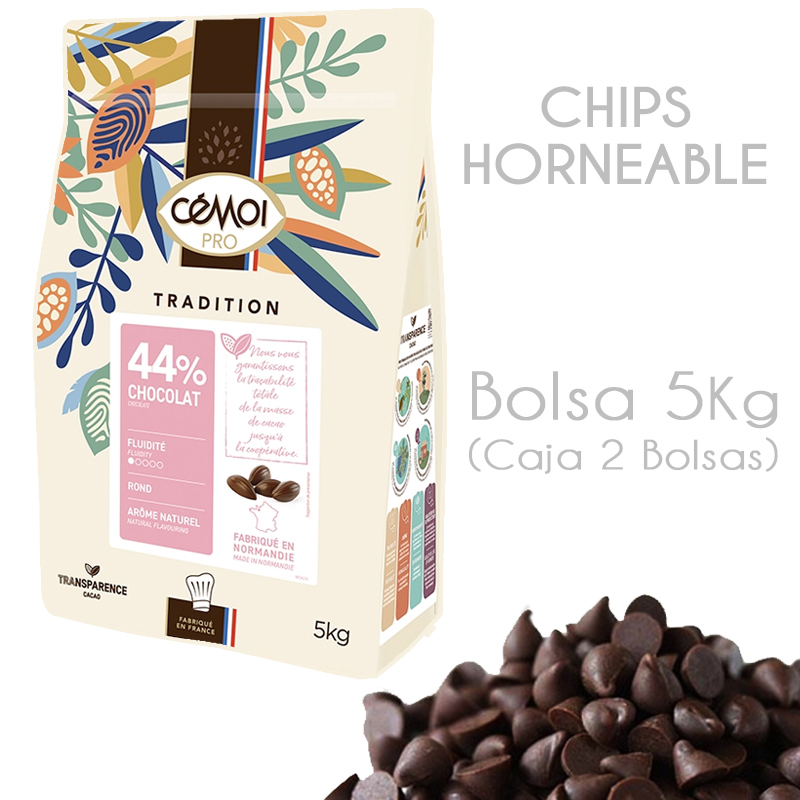 Cobertura chips 7500 44% cemoi (caja 6 kg.)