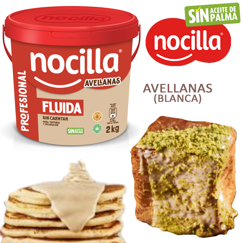 Nocilla fluida avellanas (blanca) 2 kg.