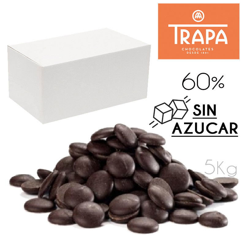 Trapa cobertura negra 60% sin azucar (caja 5 kg.)