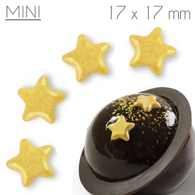 Mini estrella dorada choco bco. 17x17mm (caja 480 und)