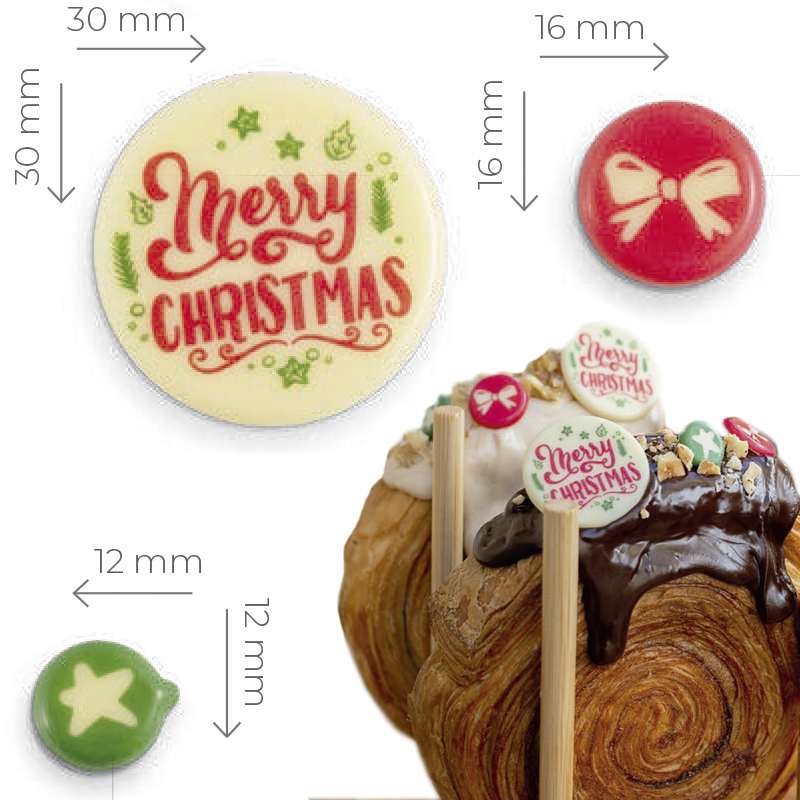 Letrero surt. choco bco."merry christmas day"red.3-1.2cm.22766f410bp (c.216 und)