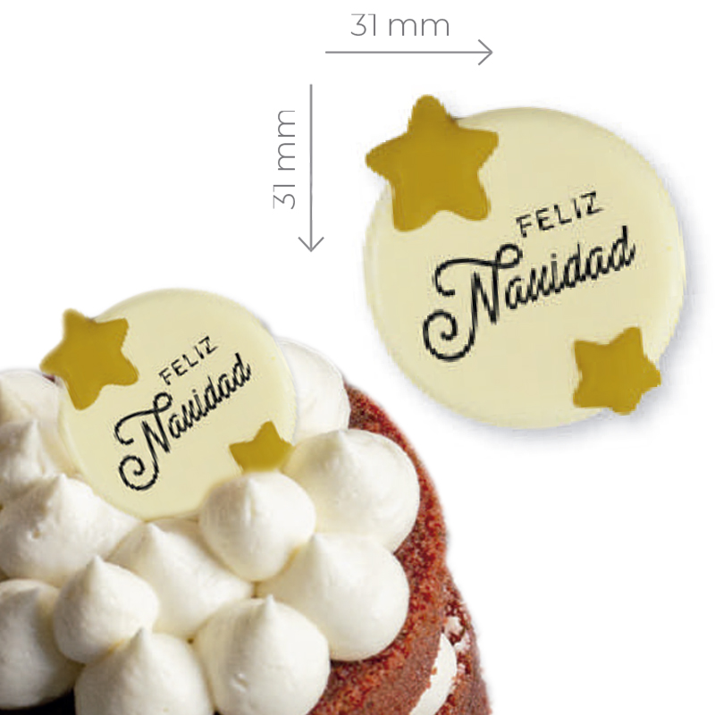 Letrero choco bco."feliz navidad"red.3.1 cm. 20470f393bp (c.135 und)