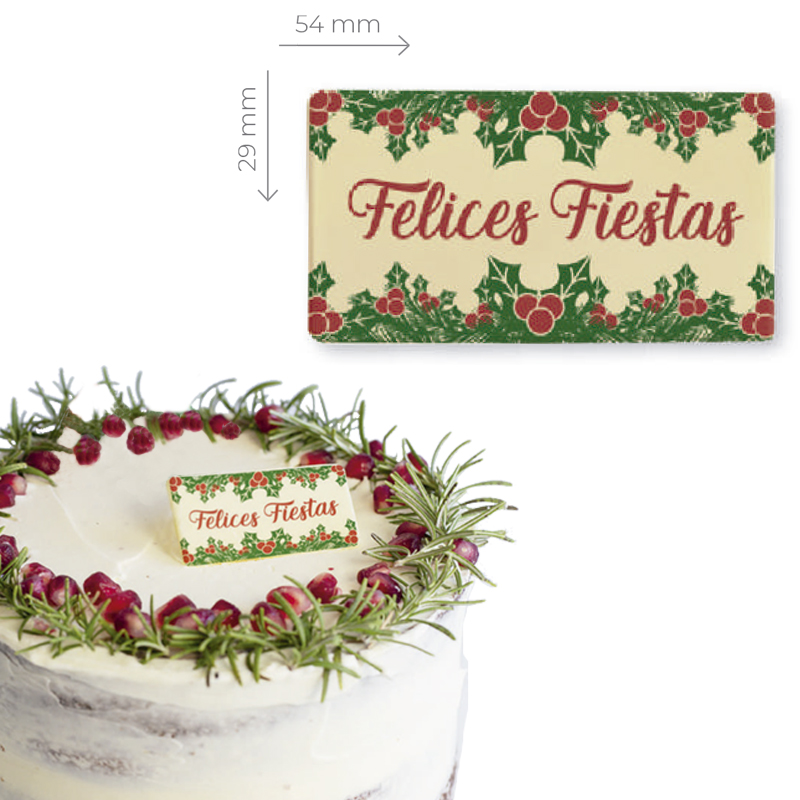 Letrero choco bco "felices fiestas vintage"c.60 pz-20459f125sbp
