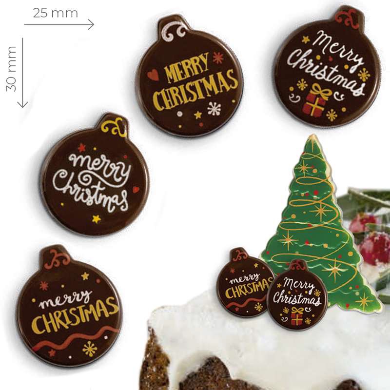 Bola pequeña surt. christmas 3x2.5 cm choco negro ref.21167f356sp c.135 und)