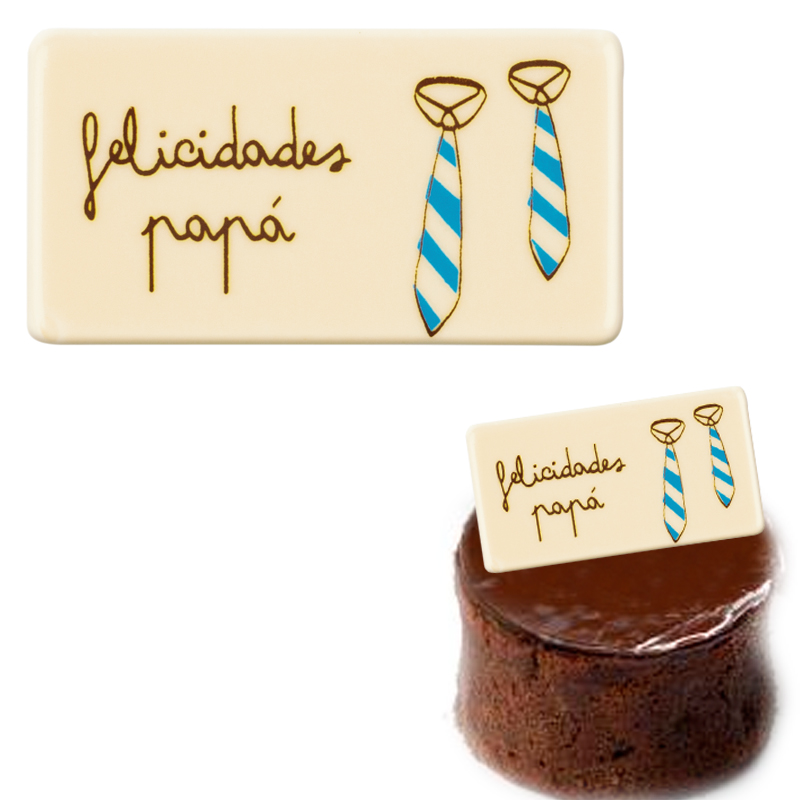 Felicidades "papa"choco.rect.29x54 mm.14046f125sbp(c.60 u.)
