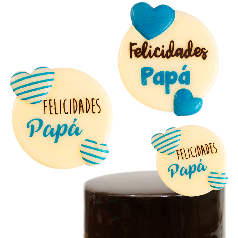 Letrero corazon "papa" choco bco .30x30,5h.mm.18351f379bp (c.135 u.)