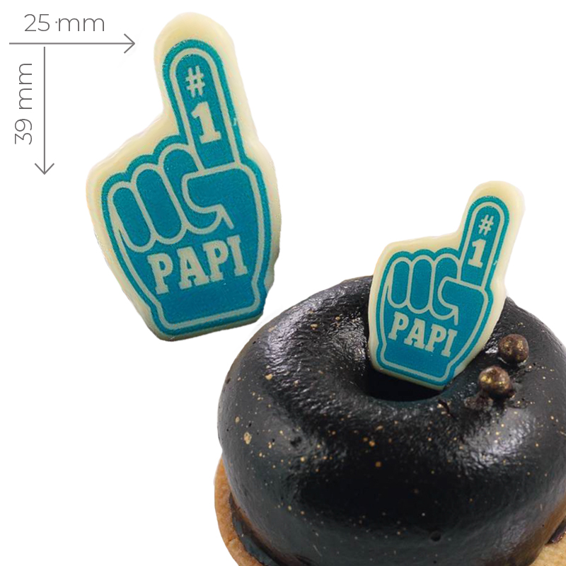 Numero 1 "papi" choco bco. 39x25 mm. (caja 108 und.)