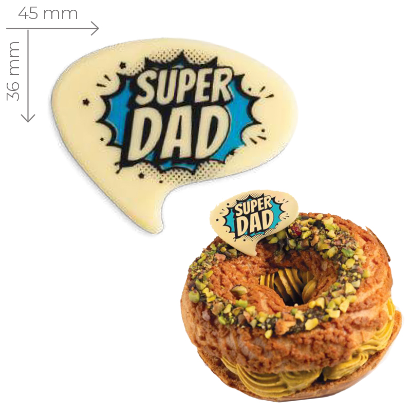 Comic super "dad" choco blanco 45x36 mm (caja 72 und.)
