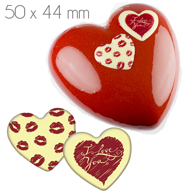 Corazon choco surtido "kiss" r.13540f219bp 50x44mm(c.54 und.)