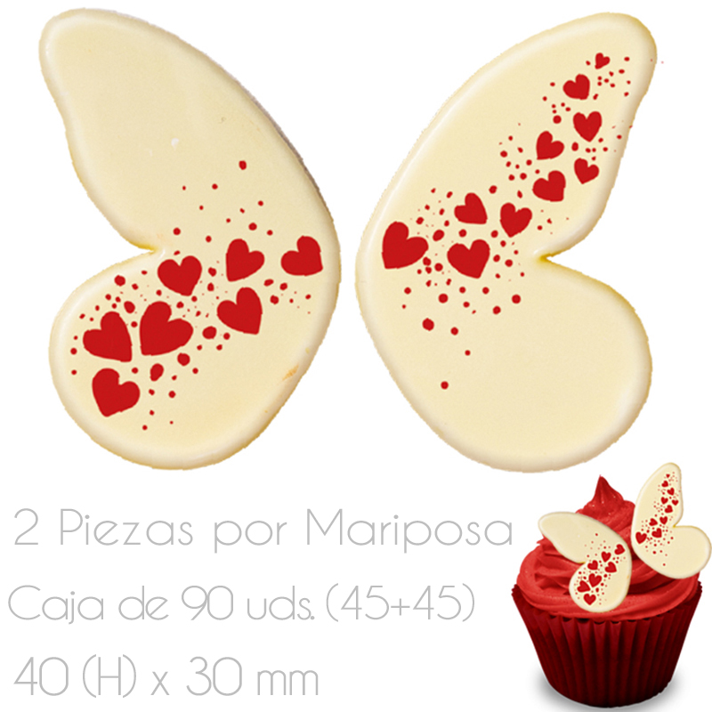 Mariposa love choco blanco caja 90 uds ref. 19014f198sbp