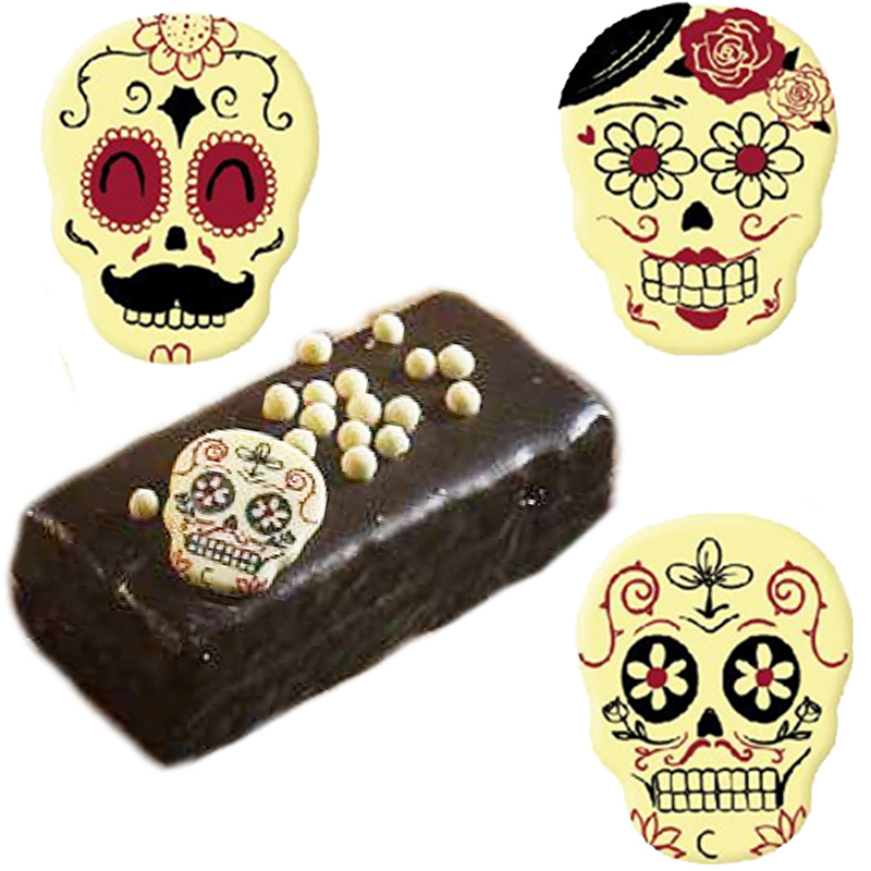 Calaveras choco blanco halloween- (c.120 und.)