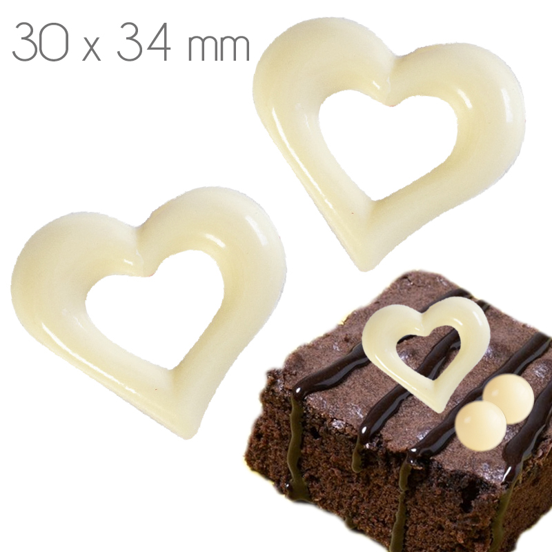 Corazon fantasia blanco choco f280bp (c. 135 uds)30x34 mm- s.v.