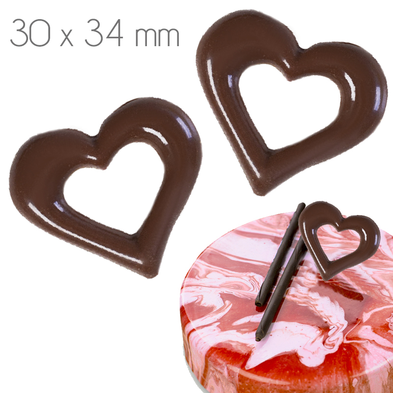 Corazon fantasia negro choco ref. f280p - c. 135 u.- 30x34 mm.-s.v.