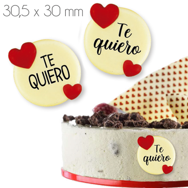 Letrero red. te quiero c/corazones 3,05x3 cm- c.135 uds- ref. 18348f379bp