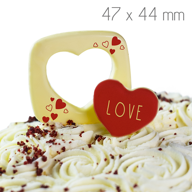 Letrero choco bco."red love"44x47mm.r.15852f229bp-c.54