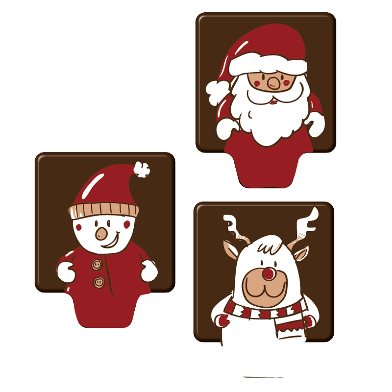 Trio navideño choco negro 13820f205sp 44x35 mm.(c.72 und.)