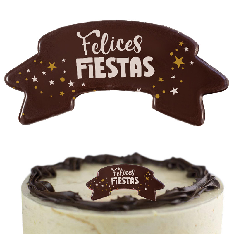 Banner felices fiestas 6x2,9cm.choco(c.60 u.)21158f362sp