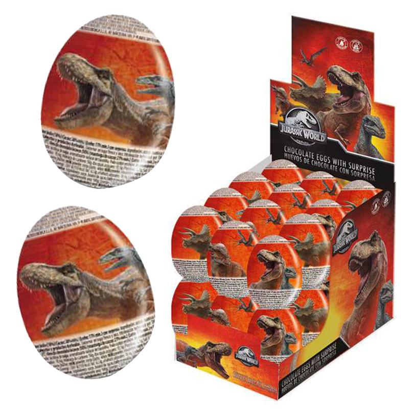 Huevo choco c/sorpresa jurassic world 20gr.(c.4 disp.x24 un)