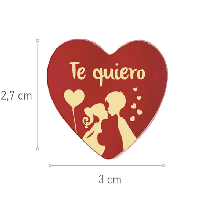 Corazon choco blanco beso pareja 30x27mm. - 428099