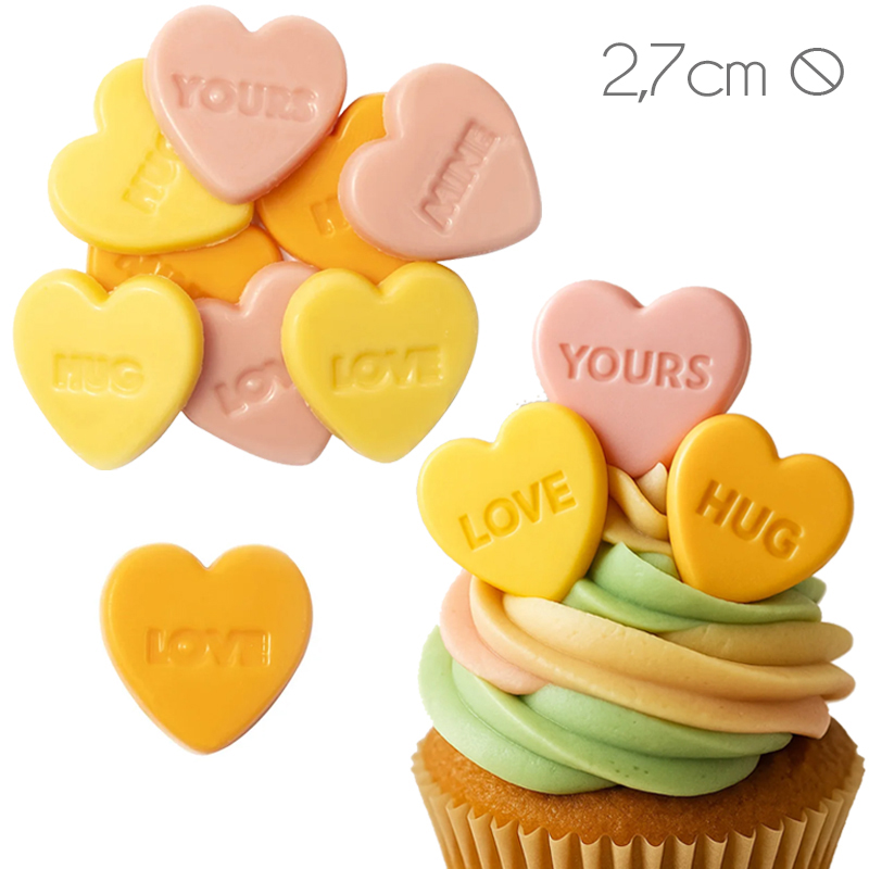 Surtido corazon mensajes amor 27 mm. (caja 312 und,)